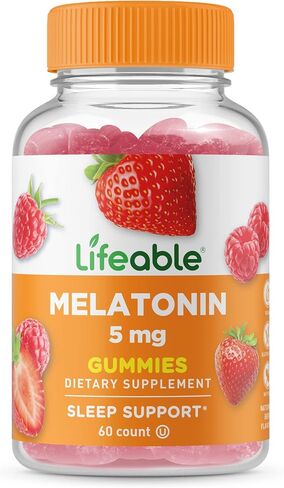 Lifeable Melatonin 20mg - Great Tasting Natural Flavor Gummy Supplement - Gluten Free Vegetarian GMO-Free Chewable - for Help Falling Asleep and Staying Sleep - for Adults, Man, Women - 60 Gummies in Saudi Arabia