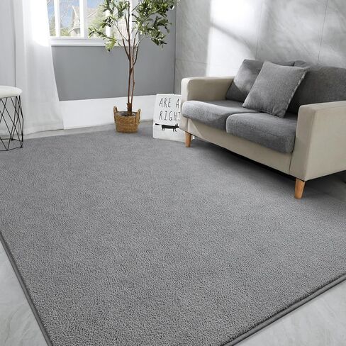 Hutha Large Area Rugs for Bedroom Living Room, 6x9 Grey Solid Fluffy Super Soft Memory-Foam Furry Bedside Carpets, Modern Indoor Floor Rug Aesthetic Minimalist Rug for Kids Girls Boys Home Decor in Saudi Arabia
