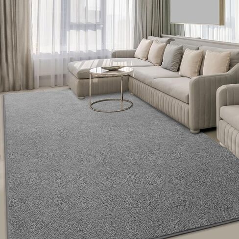 Hutha Large Area Rugs for Bedroom Living Room, 6x9 Grey Solid Fluffy Super Soft Memory-Foam Furry Bedside Carpets, Modern Indoor Floor Rug Aesthetic Minimalist Rug for Kids Girls Boys Home Decor in Saudi Arabia