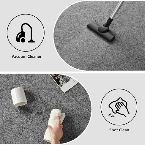 Hutha Large Area Rugs for Bedroom Living Room, 6x9 Grey Solid Fluffy Super Soft Memory-Foam Furry Bedside Carpets, Modern Indoor Floor Rug Aesthetic Minimalist Rug for Kids Girls Boys Home Decor in Saudi Arabia