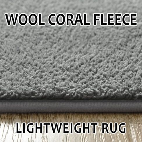 Hutha Large Area Rugs for Bedroom Living Room, 6x9 Grey Solid Fluffy Super Soft Memory-Foam Furry Bedside Carpets, Modern Indoor Floor Rug Aesthetic Minimalist Rug for Kids Girls Boys Home Decor in Saudi Arabia