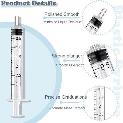 3ml Oral Dispenser Feeding Syringe - Pack of 100 Pet Syringes for Puppies, Kittens, and Small Animals in Saudi Arabia