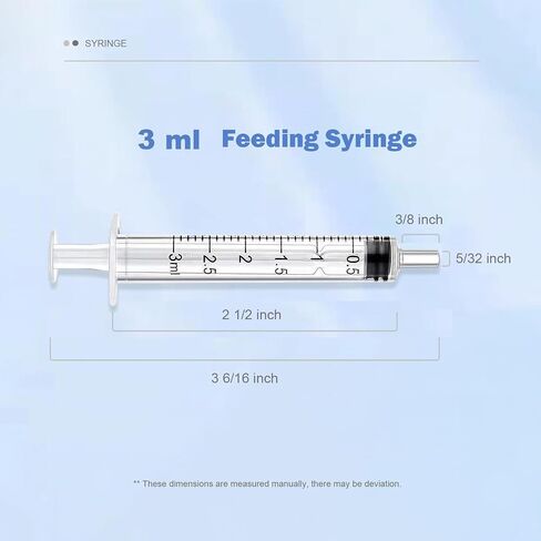 3ml Oral Dispenser Feeding Syringe - Pack of 100 Pet Syringes for Puppies, Kittens, and Small Animals in Saudi Arabia