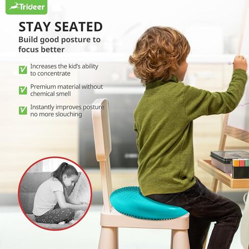 Trideer Wobble Cushion with Inflation Pump - Wiggle Seat for Sensory Kids(Multiple Colors), Core Balance Disc (Extra Thick) in Kuwait