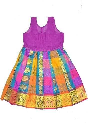 Chandrakala Lehanga Pattu Pavadai For Girls Kids South Indian Dress, (KL113-P) in Saudi Arabia