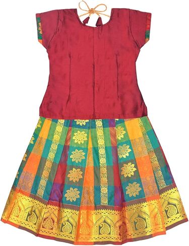 Chandrakala Lehanga Pattu Pavadai For Girls Kids South Indian Dress, (KL113-P) in Saudi Arabia