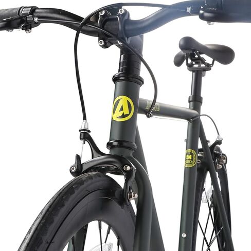 دراجة أفاستا الثابتة ذات السرعة الواحدة للنساء والرجال، دراجة فيكسي خفيفة الوزن للجنسين، مقود مسطح فليب فلوب محور دراجة طريق المدينة، 54 لونًا أسود in Kuwait