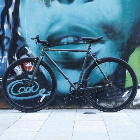 AVASTA Single-Speed Fixed Gear Urban Commuter Bike for Women and Men, Lightweight Unisex Fixie Bike, Flat Handlebar Flip Flop Hub City Road Bicycle, 54 Color Black in Saudi Arabia