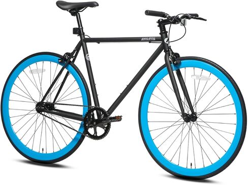 AVASTA Single-Speed Fixed Gear Urban Commuter Bike for Women and Men, Lightweight Unisex Fixie Bike, Flat Handlebar Flip Flop Hub City Road Bicycle, 54 Color Black in Saudi Arabia