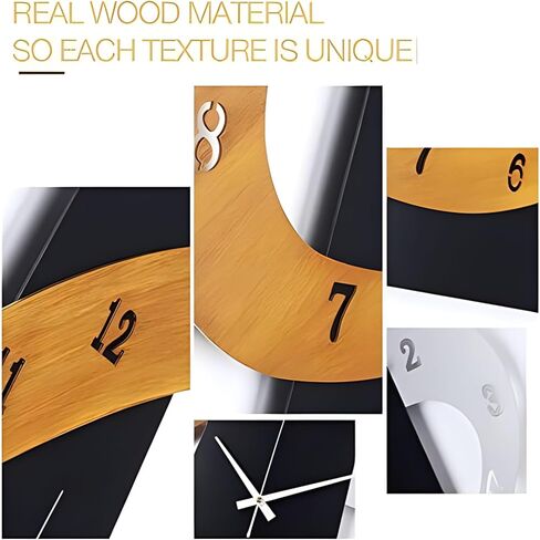 ساعة حائط مزخرفة كبيرة وحديثة ومبتكرة من الشمال، إطار معدني ساعات حائط كوارتز صامتة غير موقوتة لغرفة المعيشة ديكور المدخل وغرفة النوم والمقاهي ومدفأة المكتب (الحجم: 13.8 × 17.3 بوصة (35 × 44 سم)) in Kuwait