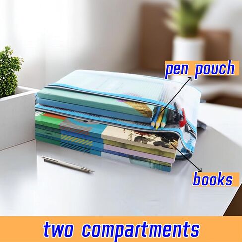 4 Pack Double-Layer Mesh Zipper Pouch Bags with Handle,EVA Puzzle Storage and Organizer,A4 Letter Size,Waterproof Plastic Zipper Pouches,Clear Document File Folder for School/Travel/Office in Saudi Arabia