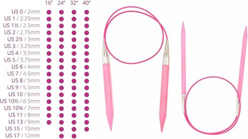 Lykke Circular Knitting Needles, Blush Fixed Circular Needles, Knitting Needles - 24"" (60cm) (2.0mm/US 0) in Saudi Arabia