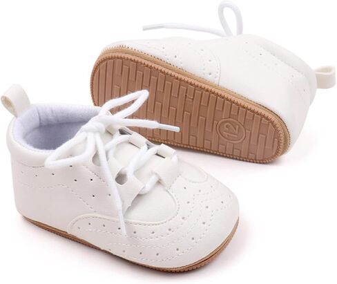 HsdsBebe Baby Boys Girls Oxford Shoes PU Leather Soft Rubber Sole Sneakers Anti-Slip Toddler Ankle Boots Infant Walking Shoes Moccasins in Saudi Arabia
