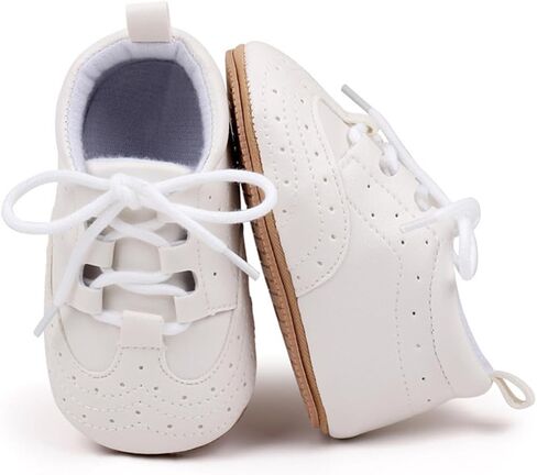 HsdsBebe Baby Boys Girls Oxford Shoes PU Leather Soft Rubber Sole Sneakers Anti-Slip Toddler Ankle Boots Infant Walking Shoes Moccasins in Saudi Arabia