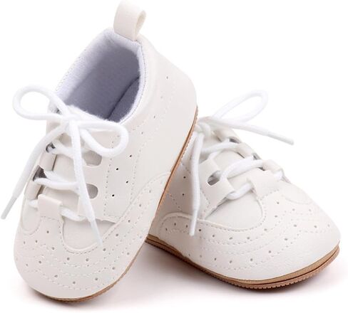 HsdsBebe Baby Boys Girls Oxford Shoes PU Leather Soft Rubber Sole Sneakers Anti-Slip Toddler Ankle Boots Infant Walking Shoes Moccasins in Saudi Arabia