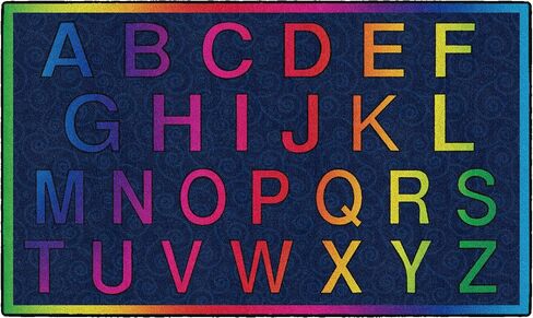 Flagship Carpets Cheery Alphabet Rainbow ABC Area Rug for Children's Classroom Mat, Playroom Carpet and General Educational Activities, 3' x 5', Multicolor in Saudi Arabia