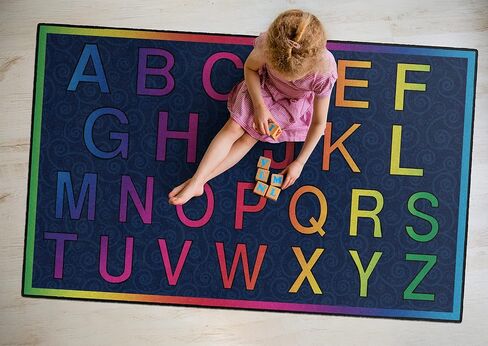 Flagship Carpets Cheery Alphabet Rainbow ABC Area Rug for Children's Classroom Mat, Playroom Carpet and General Educational Activities, 3' x 5', Multicolor in Saudi Arabia