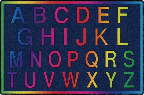 Flagship Carpets Cheery Alphabet Rainbow ABC Area Rug for Children's Classroom Mat, Playroom Carpet and General Educational Activities, 3' x 5', Multicolor in Saudi Arabia