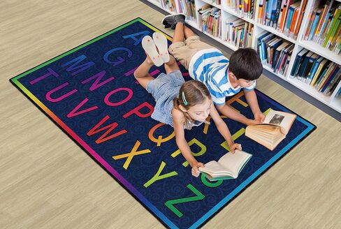 Flagship Carpets Cheery Alphabet Rainbow ABC Area Rug for Children's Classroom Mat, Playroom Carpet and General Educational Activities, 3' x 5', Multicolor in Saudi Arabia