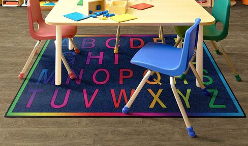 Flagship Carpets Cheery Alphabet Rainbow ABC Area Rug for Children's Classroom Mat, Playroom Carpet and General Educational Activities, 3' x 5', Multicolor in Saudi Arabia