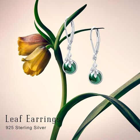 Moonstone Leverback Earrings for Women Sterling Silver Tree Life 6mm Moonstone Dangle Earrings Jewelry Gifts Hypoallergenic Earrings for Girls Sensitive Ears in Saudi Arabia