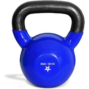 Yes4All Kettlebell حديد الزهر المطلي بالفينيل - رائع لتمارين أوزان الدمبل، معدات تمرين الجسم بالكامل، قوة الإمساك وتدريبات القوة، PVC
