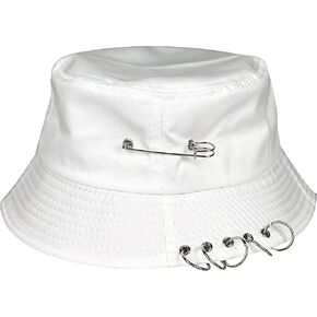 QOOEQPQY Bucket Hats Unisex Iron Ring Hoop Folding Fisherman's Hat Sun Protection Sun Hat Summer Outdoor Cap
