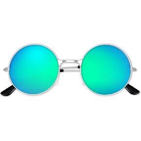 1-3 Pairs Hippie Sunglasses 70s Round Hippie Glasses Party Decoration Sunglasses for Women with Colored Glasses Cloth