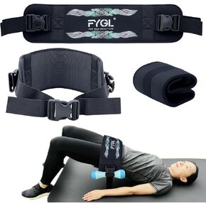 FYGL Hip-Thrust-Belt, Foldable Hip-Thrust-Band for Dumbbells, Kettlebells, or Plates, Hold Up to 300 lbs Weights with Slip-Resistant Padding for the Gym, Hip Thrust Machine and Home Workouts