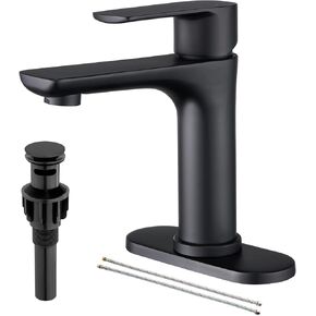 Faustina Gold Bathroom Faucet Single Hole Bathroom Faucet,Three Holes Bathroom Faucet Vessel Sink Faucet, Basin Faucets with Pop Up Drain，Bar Vanity Faucet