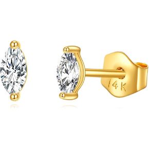 Moissanite Stud Earrings 14K Solid Yellow Gold Heart Earring Jewelry Gifts for Women Girls (1.50 Carat, Heart 8MM)
