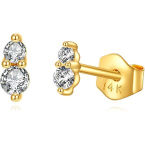 Moissanite Stud Earrings 14K Solid Yellow Gold Heart Earring Jewelry Gifts for Women Girls (1.50 Carat, Heart 8MM)