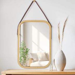 AAZZKANG Hanging Mirror Rectangular Mirrors for Wall with Wood Frame Modern Small Wall Mirror for Bedroom Bathroom Living Room Home Decor