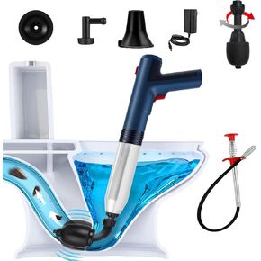 Fendy 360 ° Activity Toilet Plunger Blaster with Grabber 4 Claw Pick Up Reacher Tool, Clogged Pipe,Sewer,Floor Drain Unclog Gun,Unclog to Bathroom Toilet Unblocker Sink Plunger Plumbing Kitchen Sink