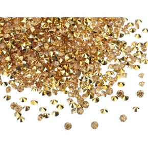 PATIKIL 14000Pcs Wedding Table Scatter Confetti Crystals 3mm Acrylic Diamonds Vase Fillers Gems for Table Centerpiece Decorations Bridal Shower Party, Gold