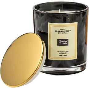Natural Candles | Miss.Coco Candle | Essential Oils and 100% Pure Soy Wax Candle | 100% Cotton Lead-Free Wick - Luxury Air Freshening Jar Candles - Perfect Home Decor |Glass Cup Candle, Black