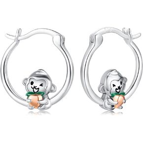 Cat Earrings 925 Sterling Silver Cat Hoop Earrings for Women Cat Huggie Earrings Cute Animal Kitty Earrings for Girls Cat Jewelry Gift for Cat Lovers