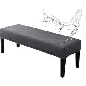 Stretch Dining Bench Covers, Waterproof Stretch Jacquard Bench Seat Protector Cover, Rectangular Bench Cover for bedrooms, Living Rooms, Kitchens, Removable, Washable