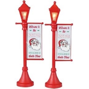 Lemax Village Collection - North Pole Lamp Post Set of 2 Battery Operated Accessory #34091