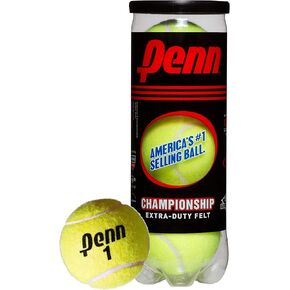 Penn Championship Tennis Balls - Extra Duty Felt Pressurized - 4 Cans, 12 Balls