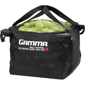 GAMMA Sports EZ Travel Cart Pro, Ball Hopper with Premium Carry Case, Holds 120 Pickleball Balls or 150 Tennis Balls, Compact Cart Bag, Tennis, Pickleball, Racquet Sports Equipment, BEZTB00