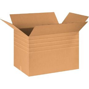 Partners Brand PMDHD302020 Heavy-Duty Multi-Depth Boxes, 30"L x 20"W x 20"H, Kraft (Pack of 10)