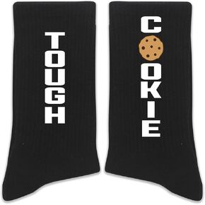 Tough Cookie Socks,Inspirational Socks,Daily Chemo Wear,Chemo Gift,Novelty Socks, Fun Socks,Gifts For Women,Stocking For Her.(GY150)