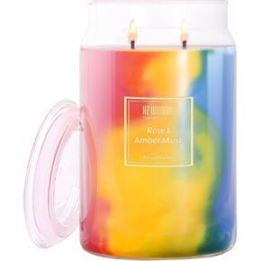 Creamy Vanilla Candle | Scented Candles | 2 Wick Soy Wax Candles| 80-Hour Burn Time Extra Strong Scented Candles| Fluid Effect Aromatherapy Candle | Candle Gifts for Women|12oz