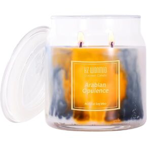 شمعة الفانيليا الكريمية | شموع معطرة | 2 فتيلة شمع الصويا | شموع معطرة قوية للغاية لمدة 80 ساعة | شمعة بتأثير سائل للعلاج العطري | هدايا الشموع للنساء|12oz