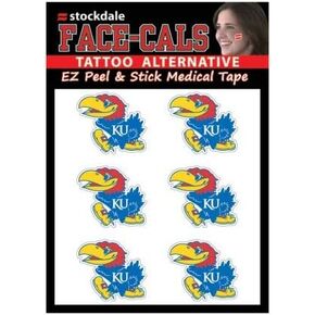 Wincraft NCAA Kansas Jayhawks Face Tattoos, Team Colors, One Size