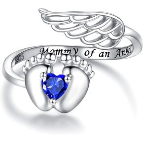 APOTIE Sterling Silver Miscarriage Ring Mother - Loss of Pregnancy Rings Infant Loss Jewelry Memorial Losing Child Gifts for Women Mom
