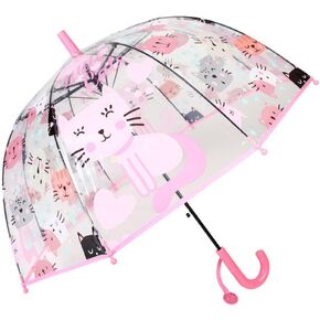 Chesoon Kids Rain Umbrella Clear Bubble Dome for Boys Girls with Easy Grip Handle 8 Ribs Windproof Umbrella