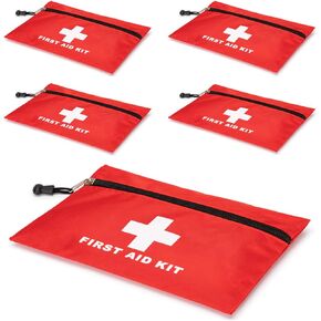 Red First Aid Bag Small First Aid Kit Empty Medical Storage Bag for First Aid Kits Pack Emergency Hiking Backpacking Camping Cycling Travel Car (Red 7.9x5.5 5PC)