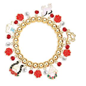 Cinco De Mayo Charm Bracelets for Women, Mexican Fiesta Beaded Stretch Bracelets Colorful Sombrero Avocado Pinata Chili Charm Bracelets Mexican Accessories Party Favors in Kuwait